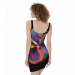 Rave Bubble Print Sleeveless Bodycon Dress