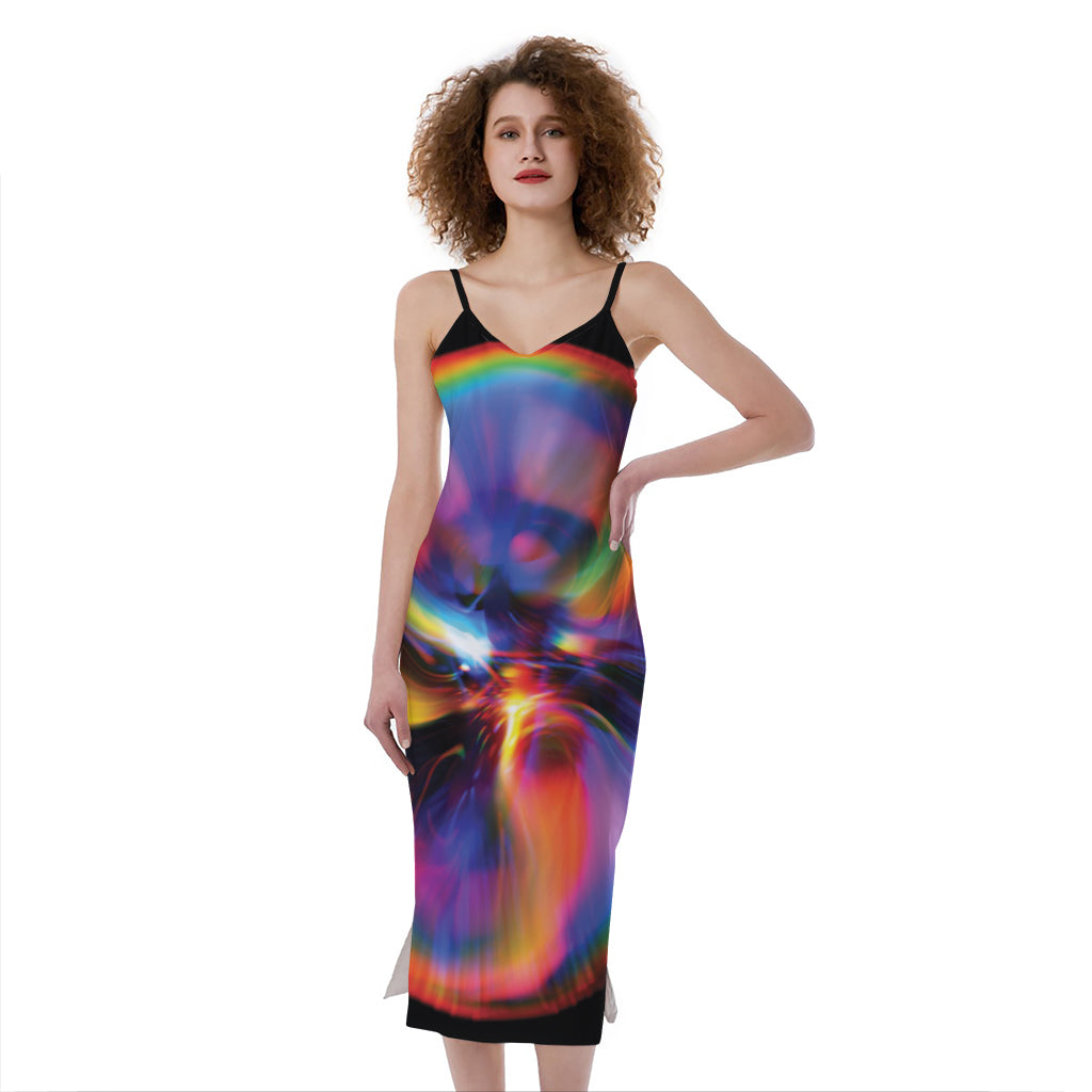 Rave Bubble Print Slim Fit Midi Cami Dress