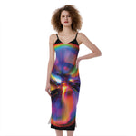 Rave Bubble Print Slim Fit Midi Cami Dress