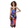 Rave Bubble Print Slim Fit Midi Cami Dress