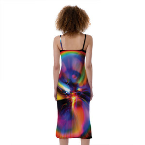 Rave Bubble Print Slim Fit Midi Cami Dress