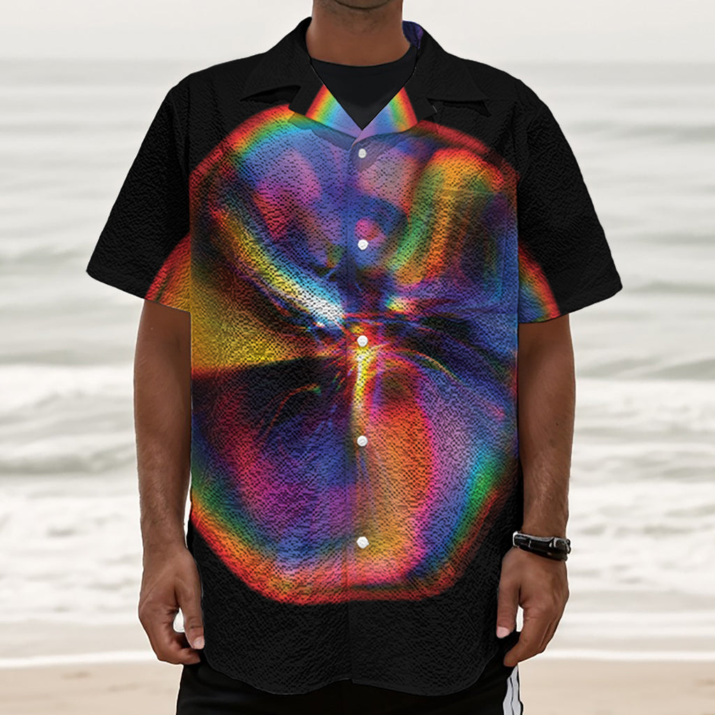 Rave Bubble Print Textured Short Sleeve Shirt