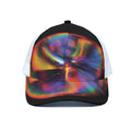 Rave Bubble Print White Mesh Trucker Hat