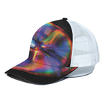 Rave Bubble Print White Mesh Trucker Cap