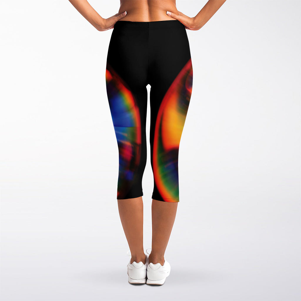 Rave Bubble Print Women's Capri Leggings