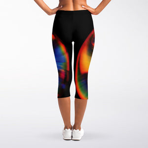 Rave Bubble Print Women's Capri Leggings