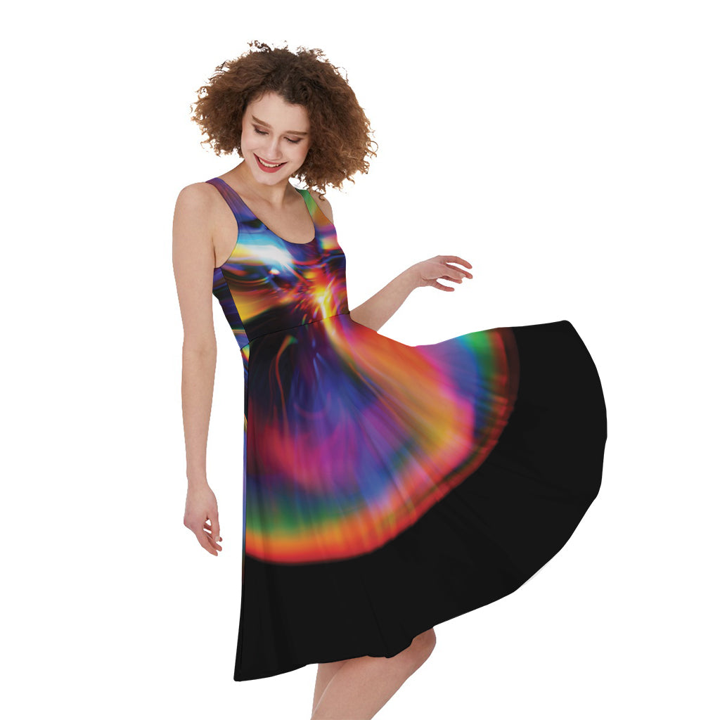 Rave Bubble Print Women's Sleeveless Dress