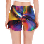 Rave Bubble Print Women's Split Running Shorts