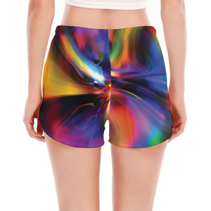 Rave Bubble Print Women's Split Running Shorts