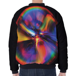 Rave Bubble Print Zip Sleeve Bomber Jacket