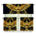 Raven Masonic Eye Print 3 Piece Kitchen Curtains