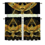 Raven Masonic Eye Print 3 Piece Kitchen Curtains