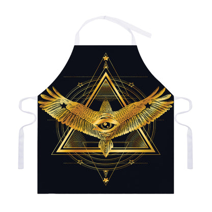 Raven Masonic Eye Print Adjustable Apron