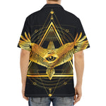 Raven Masonic Eye Print Aloha Shirt