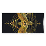 Raven Masonic Eye Print Beach Towel