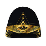 Raven Masonic Eye Print Beanie