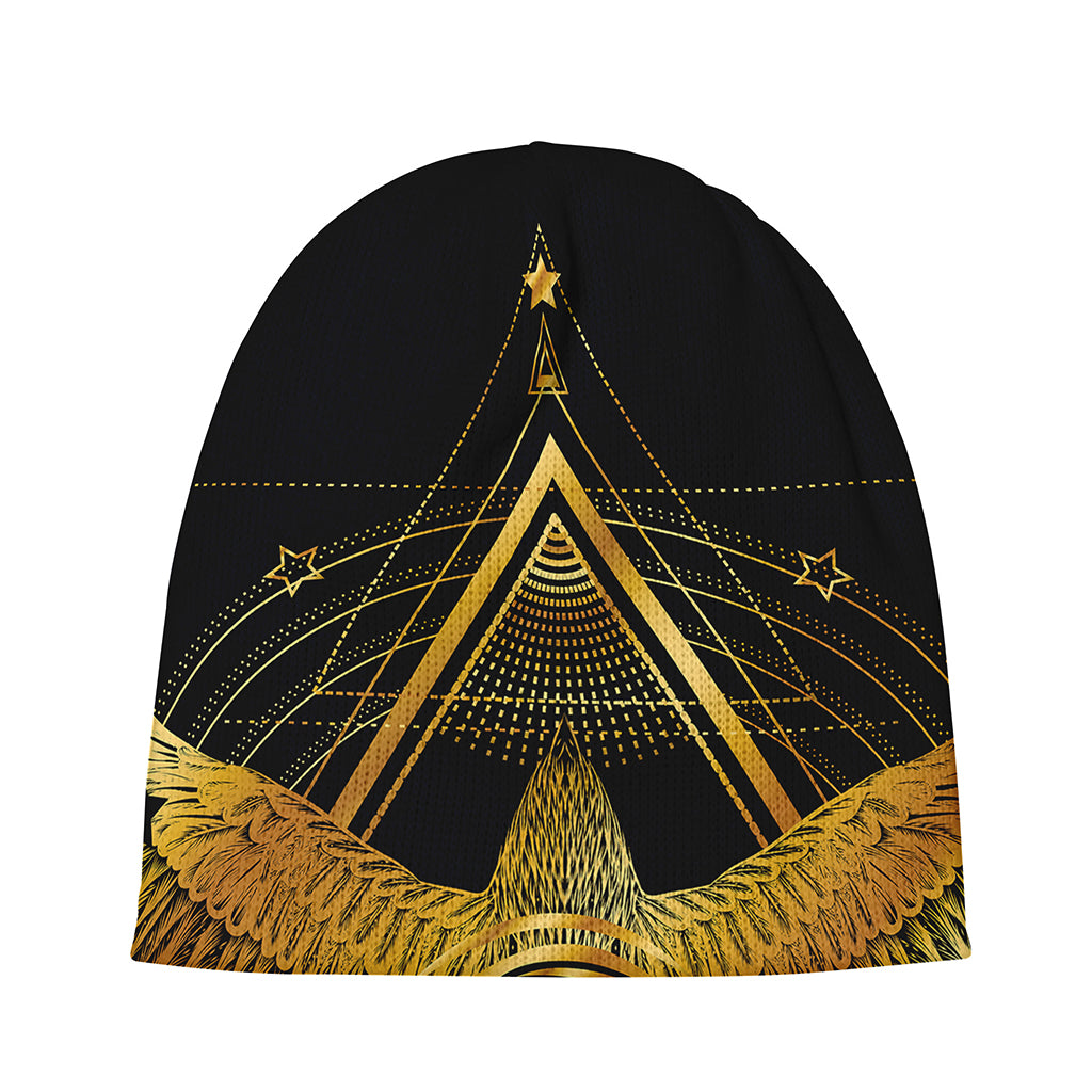 Raven Masonic Eye Print Beanie