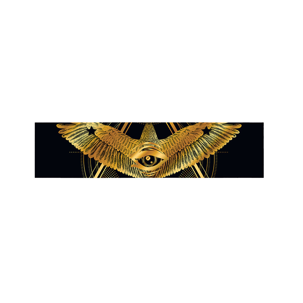 Raven Masonic Eye Print Bed Runner
