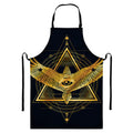 Raven Masonic Eye Print Bib Apron With Pocket