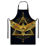 Raven Masonic Eye Print Bib Apron With Pocket