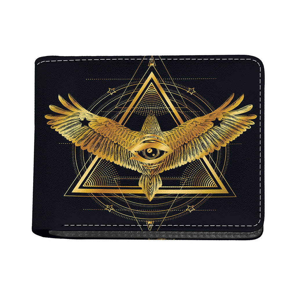 Raven Masonic Eye Print Bifold Wallet