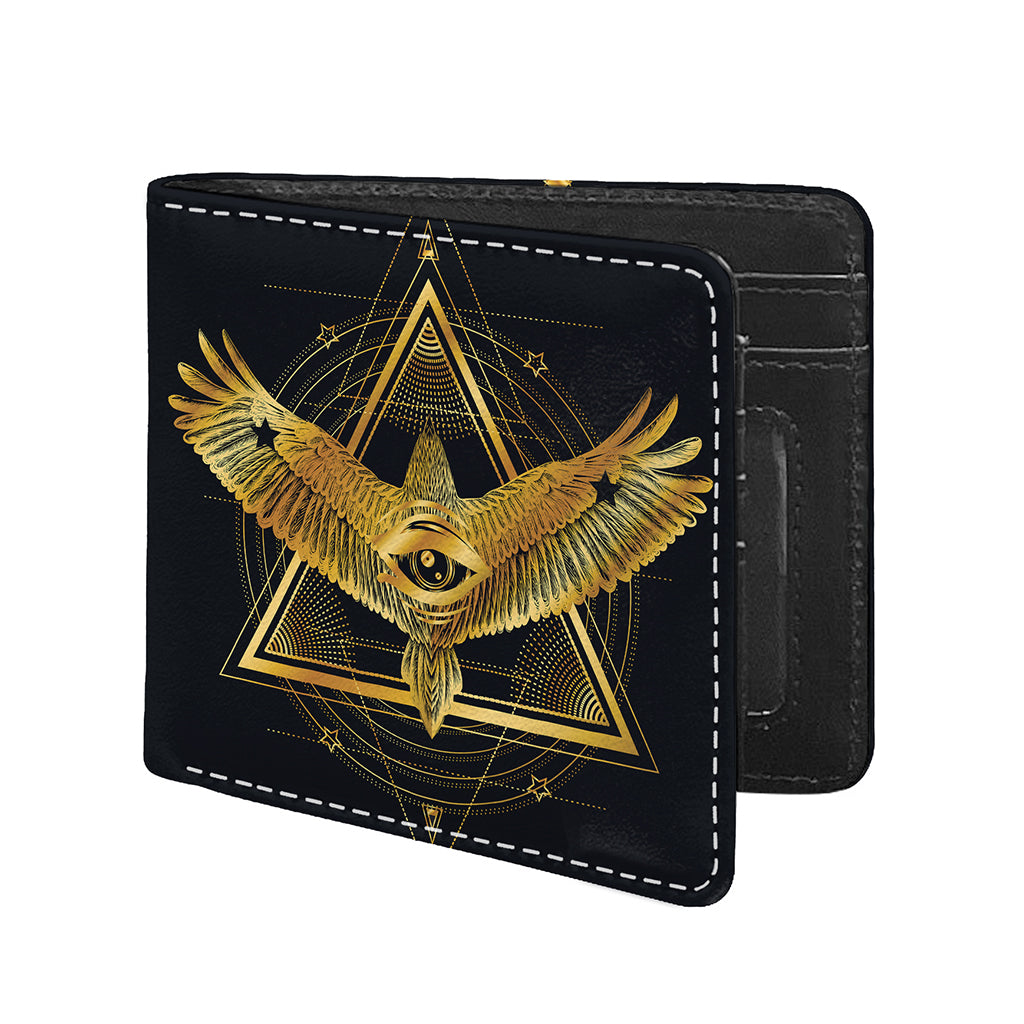 Raven Masonic Eye Print Bifold Wallet