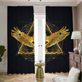 Raven Masonic Eye Print Dimout Pencil Pleat Curtains