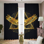 Raven Masonic Eye Print Blackout Pencil Pleat Curtains