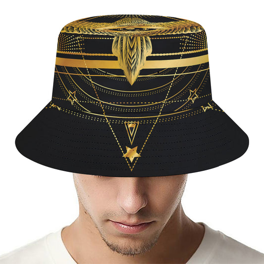 Raven Masonic Eye Print Bucket Hat