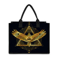 Raven Masonic Eye Print Canvas Tote Bag