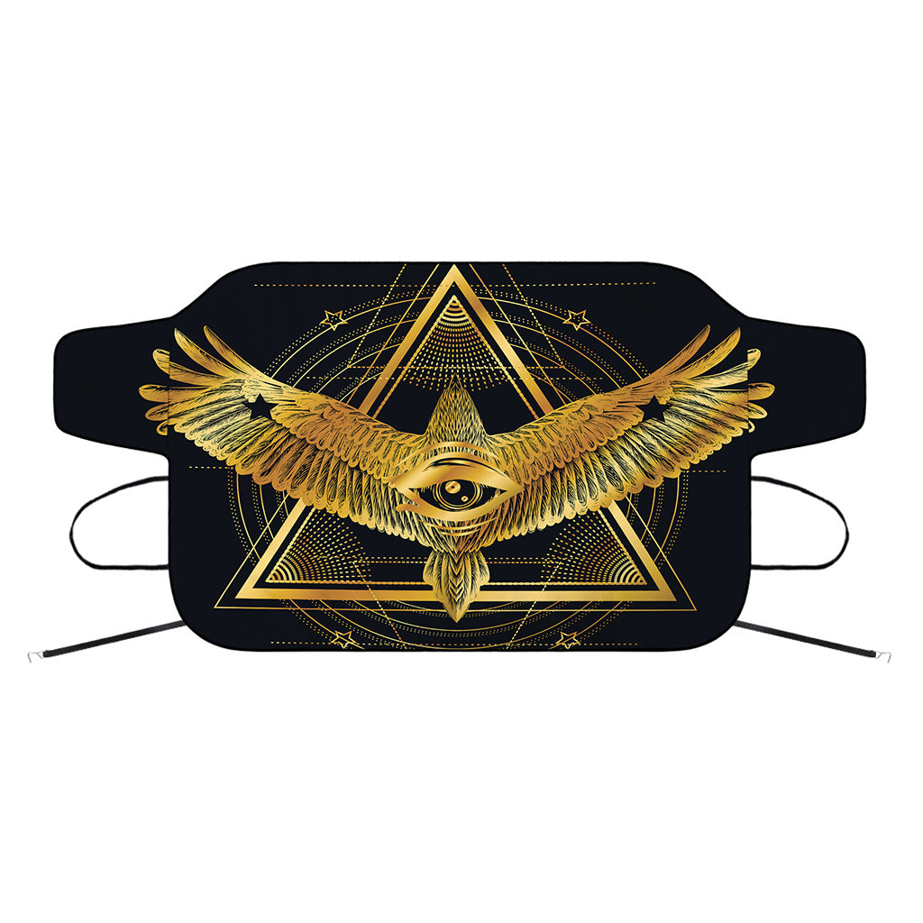 Raven Masonic Eye Print Car Windshield Snow Cover