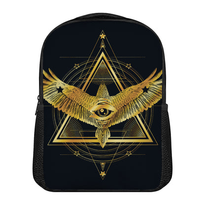 Raven Masonic Eye Print Casual Backpack