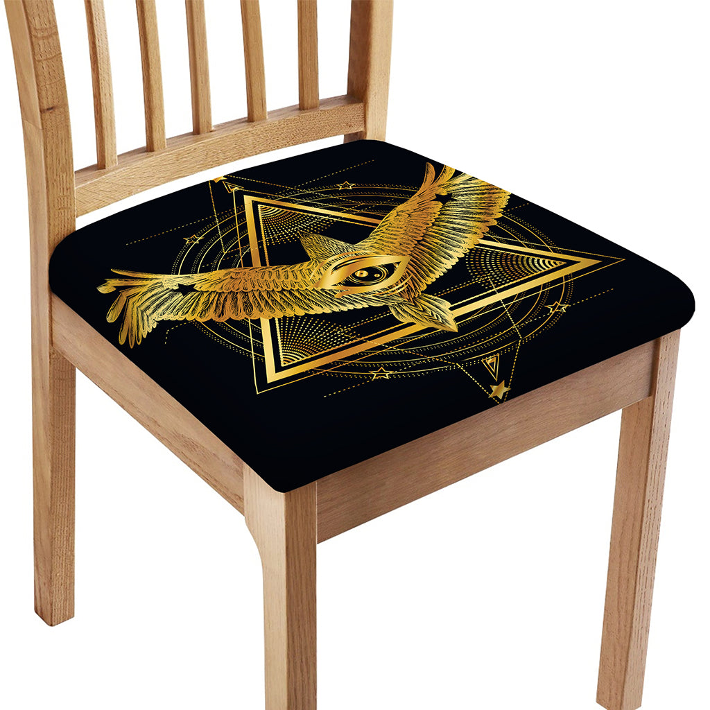 Raven Masonic Eye Print Chair Cushion Cover
