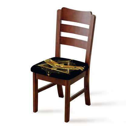 Raven Masonic Eye Print Chair Cushion Cover