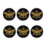 Raven Masonic Eye Print Coaster Set