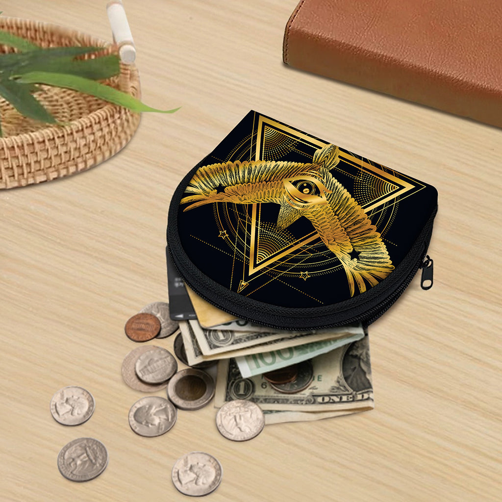Raven Masonic Eye Print Coin Purse