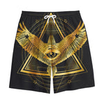 Raven Masonic Eye Print Cotton Shorts