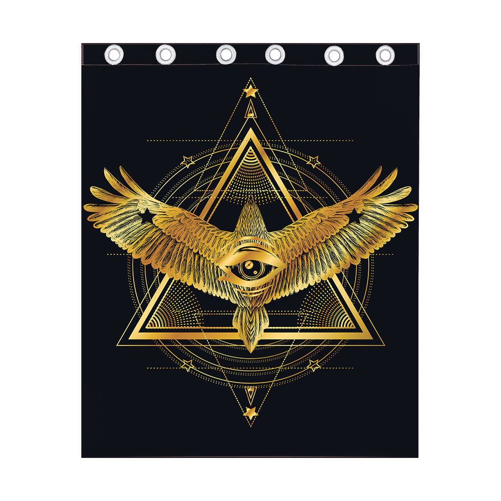 Raven Masonic Eye Print Curtain