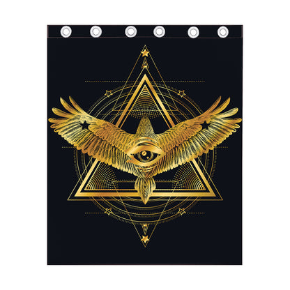 Raven Masonic Eye Print Curtain