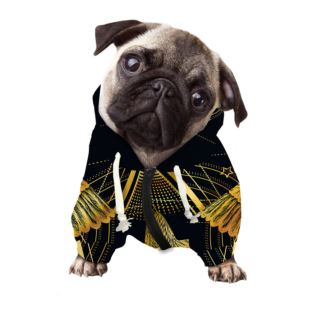 Raven Masonic Eye Print Dog Zip Up Hoodie