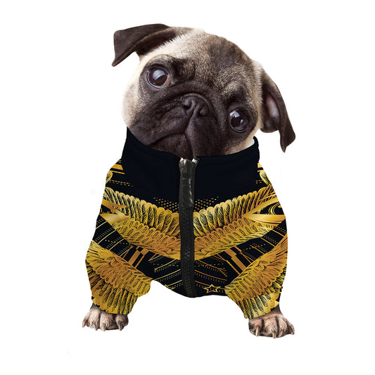 Raven Masonic Eye Print Dog Zip Up Jacket
