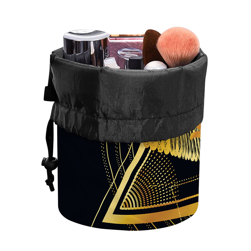 Raven Masonic Eye Print Drawstring Makeup Bag