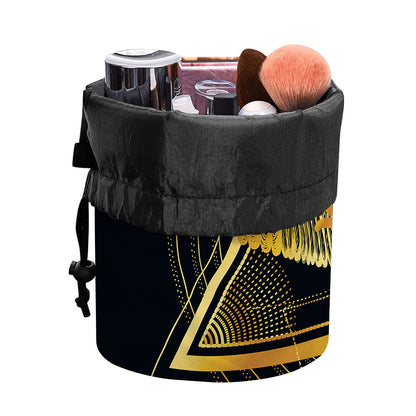 Raven Masonic Eye Print Drawstring Makeup Bag