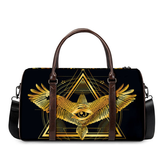 Raven Masonic Eye Print Duffle Bag