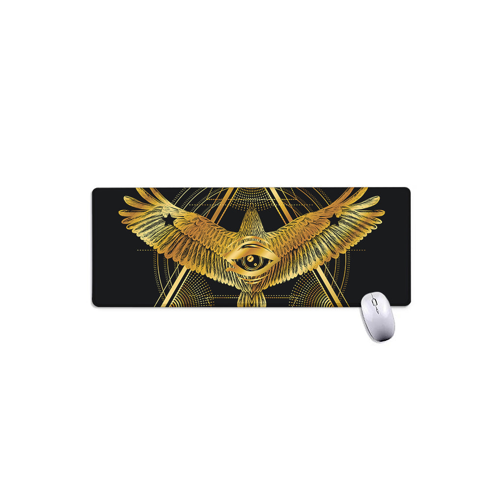 Raven Masonic Eye Print Extended Mouse Pad