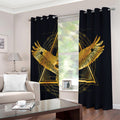 Raven Masonic Eye Print Extra Wide Grommet Curtains