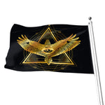 Raven Masonic Eye Print Flag