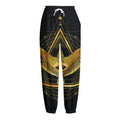 Raven Masonic Eye Print Fleece Lined Knit Pants