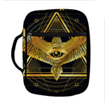 Raven Masonic Eye Print Front Pocket Bible Bag