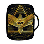 Raven Masonic Eye Print Front Pocket Bible Bag